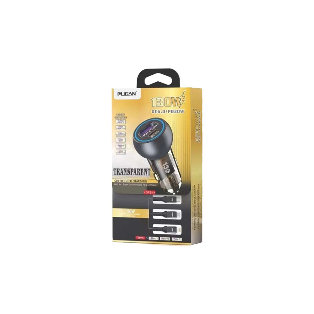 PUGAN TRANSPARENT SUPER QUICK CAR CHARGER 130W