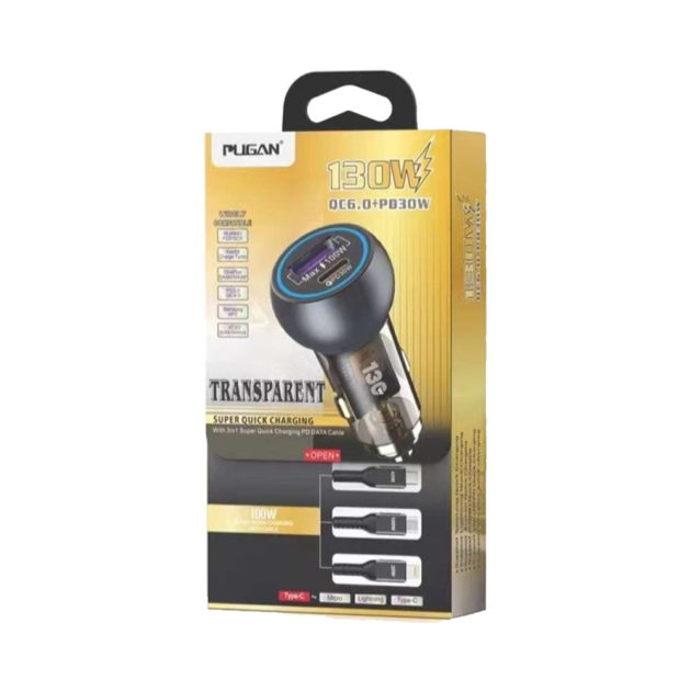 PUGAN TRANSPARENT SUPER QUICK CAR CHARGER 130W